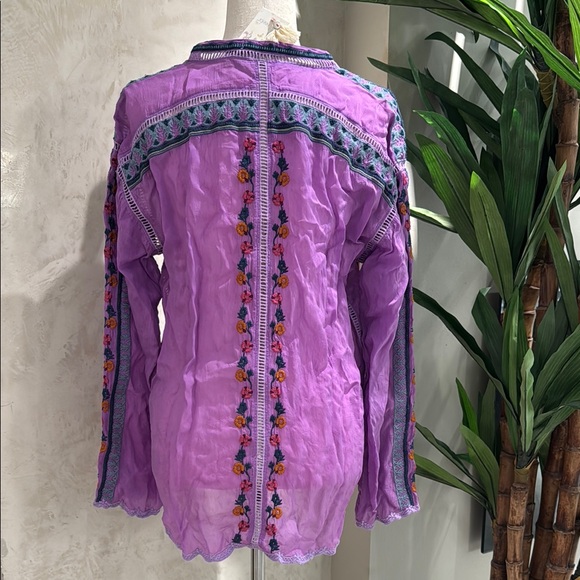 Johnny Was Purple Embroidered Tunic - Picture 2 of 6
